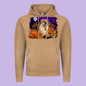 Halloween English Bulldog Vintage Hoodie Designed By Ranaportraitstore