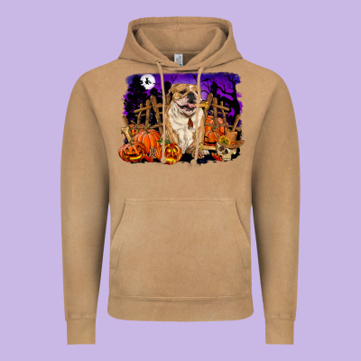 Halloween English Bulldog Vintage Hoodie Designed By Ranaportraitstore