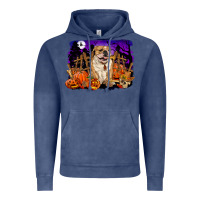 Vintage Denim Halloween english bulldog Vintage Hoodie - RanaPortraitStore