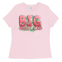 Bubblegum Pink big sister Ladies Tee - MaliasSmallBusiness