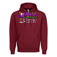 Burgundy Pour me something sista Zipper Hoodie - FaDigitalArtStudio