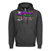 Charcoal Heather Pour me something sista Zipper Hoodie - FaDigitalArtStudio