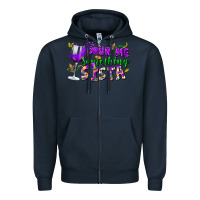 Navy Pour me something sista Zipper Hoodie - FaDigitalArtStudio