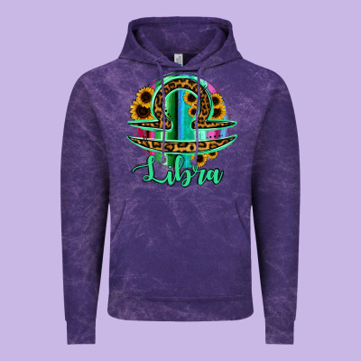 Libra Zodiac Sign Sunflower Leopard Serape Vintage Hoodie Designed By Ranaportraitstore
