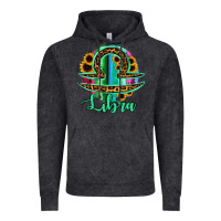 Vintage Black Libra Zodiac Sign Sunflower Leopard Serape Vintage Hoodie - RanaPortraitStore