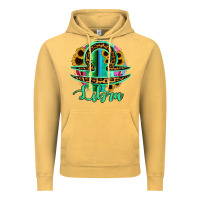Vintage Mustard Libra Zodiac Sign Sunflower Leopard Serape Vintage Hoodie - RanaPortraitStore