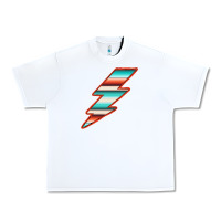 White Teal and Orange Serape Lightning Urban Heavy Tee - Bettercallsaul