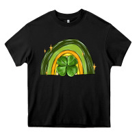 Black st patrick s day shamrock rainbow Heavy Core Tee - MaliasSmallBusiness