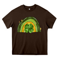 Chocolate Brown st patrick s day shamrock rainbow Heavy Core Tee - MaliasSmallBusiness