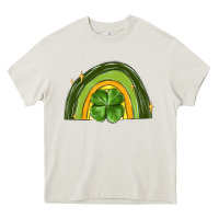 Cream st patrick s day shamrock rainbow Heavy Core Tee - MaliasSmallBusiness