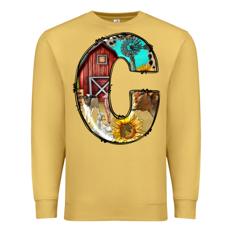 Farm Life Alphabet Lowercase Letters C Premium Sweatshirt by BundleAndBundleShop | Teevron