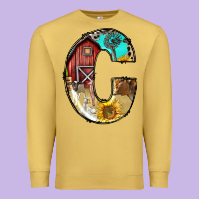 Farm Life Alphabet Lowercase Letters C Premium Sweatshirt Designed By Bundleandbundleshop