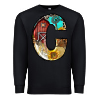 Black farm life alphabet lowercase letters c Premium Sweatshirt - BundleAndBundleShop
