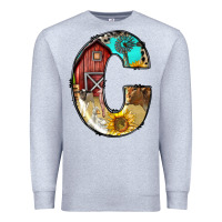 Heather Grey farm life alphabet lowercase letters c Premium Sweatshirt - BundleAndBundleShop