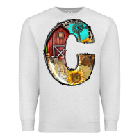 Oatmeal Heather farm life alphabet lowercase letters c Premium Sweatshirt - BundleAndBundleShop