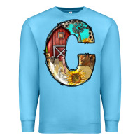 Ocean Blue farm life alphabet lowercase letters c Premium Sweatshirt - BundleAndBundleShop
