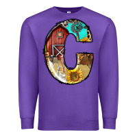 Purple farm life alphabet lowercase letters c Premium Sweatshirt - BundleAndBundleShop