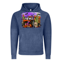 Vintage Denim Halloween tractor Vintage Hoodie - RanaPortraitStore