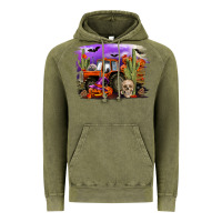 Vintage Olive Halloween tractor Vintage Hoodie - RanaPortraitStore