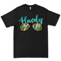 Black western howdy police sunglasses Premium Tee - NancyCooperArtShop