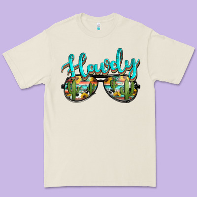 Western Howdy Police Sunglasses Premium Tee Designed By Nancycooperartshop