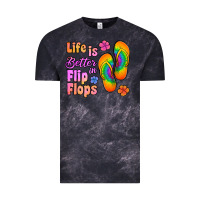 Cloud Black life is better in flip flops Vintage Tee - Jasminsmagicworld
