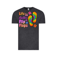 Vintage Black life is better in flip flops Vintage Tee - Jasminsmagicworld