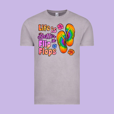 Life Is Better In Flip Flops Vintage Tee Designed By Jasminsmagicworld