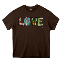 Chocolate Brown love christmas gemstone Heavy Core Tee - AdoDesignShop