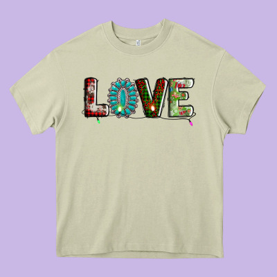Love Christmas Gemstone Heavy Core Tee Designed By Adodesignshop