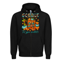 Black Gobble Til You Wobble Coffee Mug Zipper Hoodie - FaDigitalArtStudio