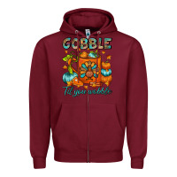 Burgundy Gobble Til You Wobble Coffee Mug Zipper Hoodie - FaDigitalArtStudio