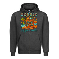 Charcoal Heather Gobble Til You Wobble Coffee Mug Zipper Hoodie - FaDigitalArtStudio
