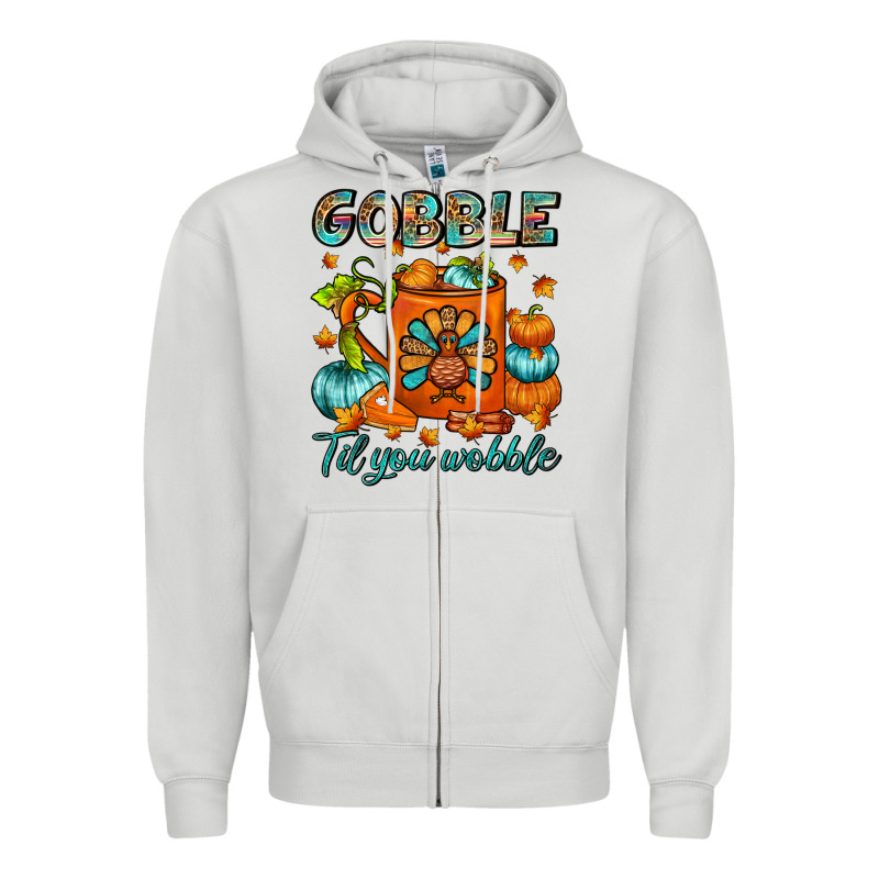 Gobble Til You Wobble Coffee Mug Zipper Hoodie by FaDigitalArtStudio | Teevron