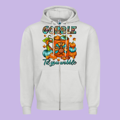 Gobble Til You Wobble Coffee Mug Zipper Hoodie Designed By Fadigitalartstudio