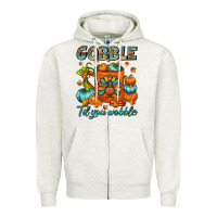 Oatmeal Heather Gobble Til You Wobble Coffee Mug Zipper Hoodie - FaDigitalArtStudio