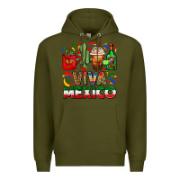 Army Green Viva Mexico Coffee Cups With Cactus And Tequila Premium Hoodie - FaDigitalArtStudio