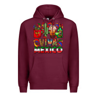 Burgundy Viva Mexico Coffee Cups With Cactus And Tequila Premium Hoodie - FaDigitalArtStudio