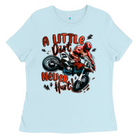 Baby Blue a little dirt never hurt dirt bike Ladies Tee - MaliasSmallBusiness