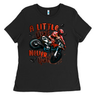 Black a little dirt never hurt dirt bike Ladies Tee - MaliasSmallBusiness