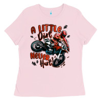 Bubblegum Pink a little dirt never hurt dirt bike Ladies Tee - MaliasSmallBusiness
