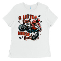 White a little dirt never hurt dirt bike Ladies Tee - MaliasSmallBusiness