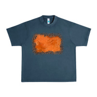 Midnight Navy gemstone orange leopard background Urban Heavy Tee - JahusDesignShop