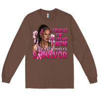 Chestnut i fought for my life and i won afro woman Long Sleeve Tee - NancyCooperArtShop