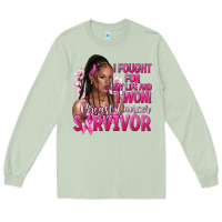 Matcha i fought for my life and i won afro woman Long Sleeve Tee - NancyCooperArtShop