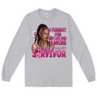 Moon Dust i fought for my life and i won afro woman Long Sleeve Tee - NancyCooperArtShop