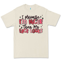 Bone i promise i'm nicer than my face looks Premium Tee - MaliasSmallBusiness