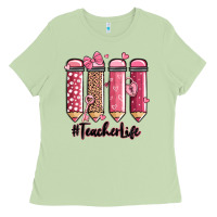 Matcha valentine's day teacher life pencils Ladies Tee - MaliasSmallBusiness