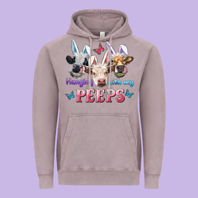 Hanging With My Peeps Cows Vintage Hoodie Designed By Ranaportraitstore