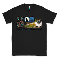 Black Peace Love Siamese Cat Classic Tee - LillyAllenDesigns